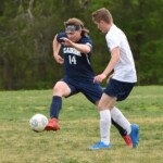 Trevin Thompson wins the ball and rips down the pitch